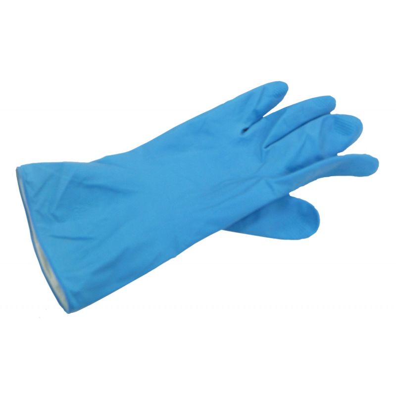 ProFit Latex Household Dry Flock Lined Fish Scale Gloves Colour Blue